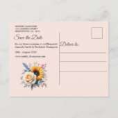 Lente en Zomer Bloeiende Bloemen Aankondigingskaart (Achterkant)