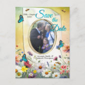 Lente en Zomer Bloeiende Bloemen Aankondigingskaart (Voorkant)