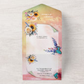 Lente en Zomer Bloeiende Bloemen All In One Uitnodiging (Buitenkant)