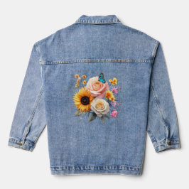 Lente en Zomer Bloeiende Bloemen Denim Jacket