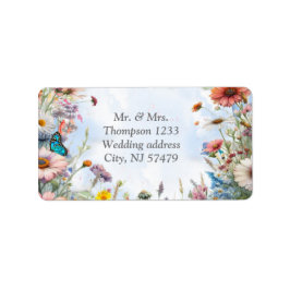 Lente en Zomer Bloeiende Bloemen Etiket