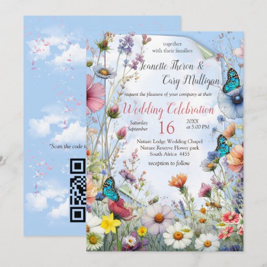 Lente en Zomer Bloeiende Bloemen Kaart (Voorkant / Achterkant)