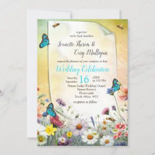 Lente en Zomer Bloeiende Bloemen Kaart