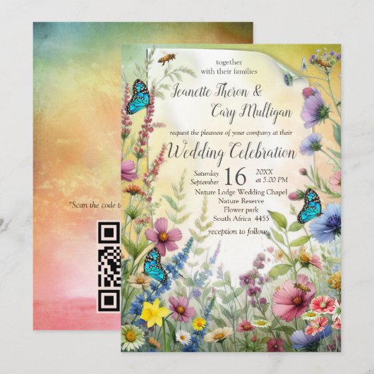 Lente en Zomer Bloeiende Bloemen Kaart (Voorkant / Achterkant)