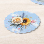 Lente en Zomer Bloeiende Bloemen Kartonnen Onderzetters (Gekanteld)