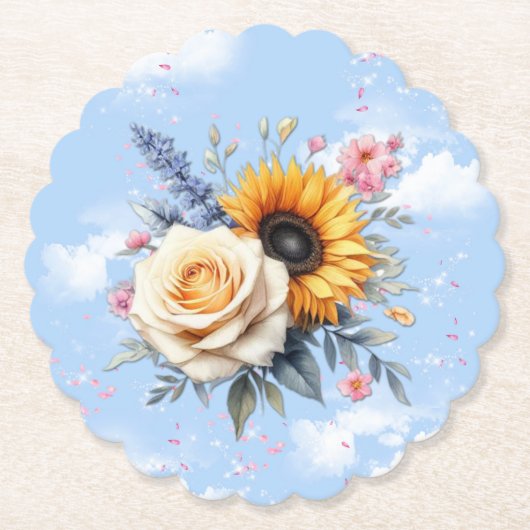 Lente en Zomer Bloeiende Bloemen Kartonnen Onderzetters (Voorkant)