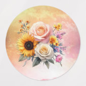 Lente en Zomer Bloeiende Bloemen Labels (Design 1)