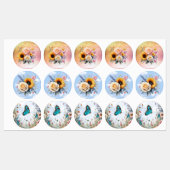 Lente en Zomer Bloeiende Bloemen Labels (Vel)