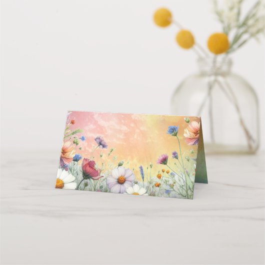 Lente en Zomer Bloeiende Bloemen Plaatskaartje (Achterkant)