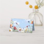 Lente en Zomer Bloeiende Bloemen Plaatskaartje (Achterkant)