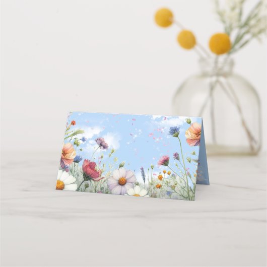 Lente en Zomer Bloeiende Bloemen Plaatskaartje (Achterkant)