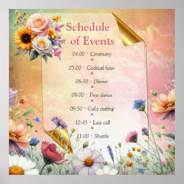 Lente en Zomer Bloeiende Bloemen Poster