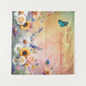 Lente en Zomer Bloeiende Bloemen Wandkleed (Voorkant (horizontaal))