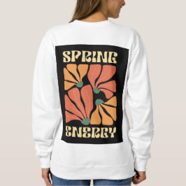 Lente Energie Retro Bloemendesign | Vintage Abstra Trui