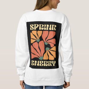 Lente Energie Retro Bloemendesign Vintage Abstra Trui