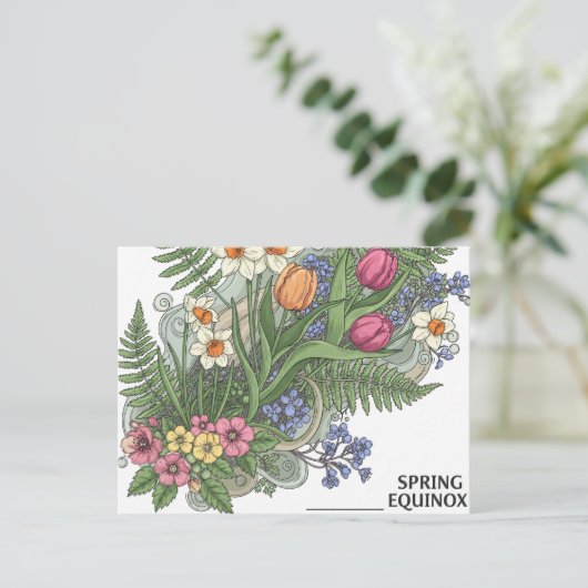 lente-Equinox Briefkaart (Staand voorkant)