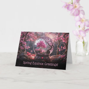 Lente Equinox Groeten met Mooie Roze Bloesems Kaart
