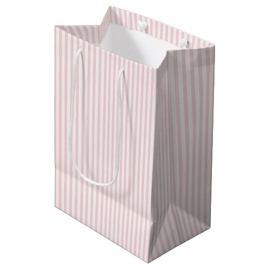 Lente-erfgoedstrepen | Zachte blos Medium Cadeauzakje (Voorkant Gekanteld)