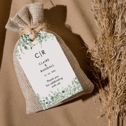 Lente Eucalyptus groen bruiloft Cadeaulabel