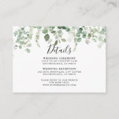 Lente Eucalyptus groen bruiloft details Informatiekaartje (Voorkant)