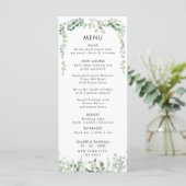 Lente Eucalyptus Groen Bruiloft Flat Menu (Staand voorkant)