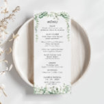 Lente Eucalyptus Groen Bruiloft Flat Menu<br><div class="desc">Dit voorjaar eucalyptus groen bruiloft platte menu is perfect voor een moderne bruiloft viering. Het ontwerp is voorzien van waterverf handbeschilderde eucalyptus groen gebladerte,  inspirerend natuurschoon.</div>