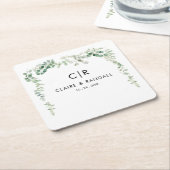 Lente Eucalyptus groen bruiloft Kartonnen Onderzetters (Schuin)