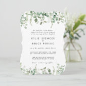 Lente Eucalyptus groen Eenvoudige bruiloft Kaart (Staand voorkant)