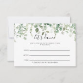 Lente Eucalyptus Groen Trouwlied Aanvraag Kaart (Voorkant)