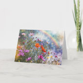 Lente-eveninggroet met bloemen kaart (Voorkant)