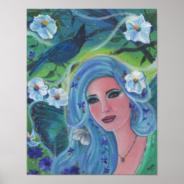 Lente fee maanbloem kunst van Renee Lavoie Poster