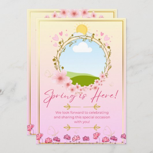 Lente Feest Kaart (Voorkant / Achterkant)