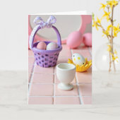 Lente Feestelijke Eierdisplaykaart Kaart (Gele Bloem)