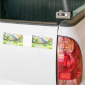 lente feestje blauwe vogel bumpersticker (Op Truck)
