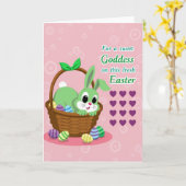 Lente Feestkaart met Konijn Kaart (Gele Bloem)