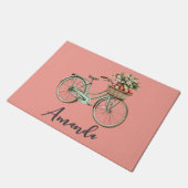 Lente Fiets Groene Appels Roze Deurmat (Schuin)