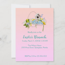 Lente Fling Birdhouse Pasen Brunch Kaart