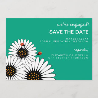Lente Fling Gerbera Daisies BEWAREN DATUM-groen Save The Date