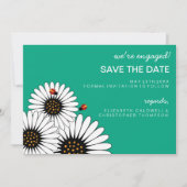 Lente Fling Gerbera Daisies BEWAREN DATUM-groen Save The Date (Voorkant)