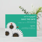 Lente Fling Gerbera Daisies BEWAREN DATUM-groen Save The Date (Staand voorkant)