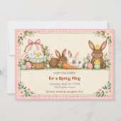 Lente Fling Pasen Feest Uitnodiging (Voorkant)