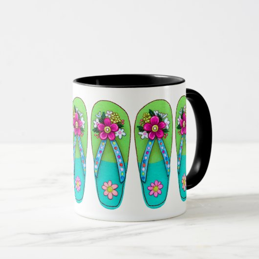 Lente Flip Flops in Felle Kleuren Mok (Voorkant rechts)