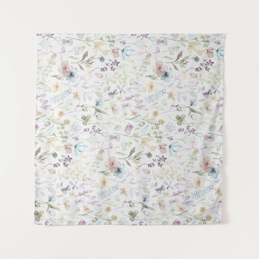 Lente flora en fauna waterverf bloemen wandkleed (Voorkant (horizontaal))