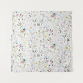 Lente flora en fauna waterverf bloemen wandkleed