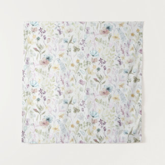 Lente flora en fauna waterverf bloemen wandkleed