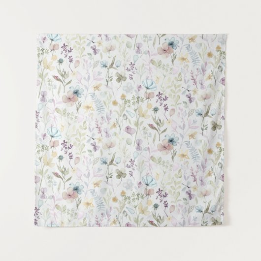 Lente flora en fauna waterverf bloemen wandkleed (Voorkant)