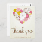 Lente Floral Heart Dank u Briefkaart (Voorkant / Achterkant)