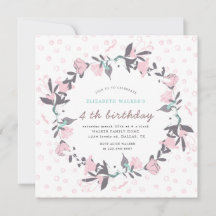 Lente florale brij blush Birthday Invitation