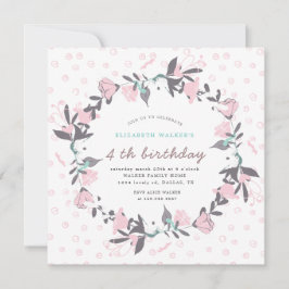 Lente florale brij blush Birthday Invitation