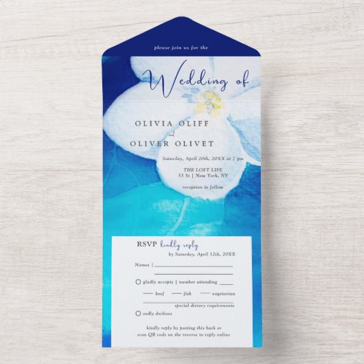 Lente Fondness Bruiloft All In One Uitnodiging (Binnen)